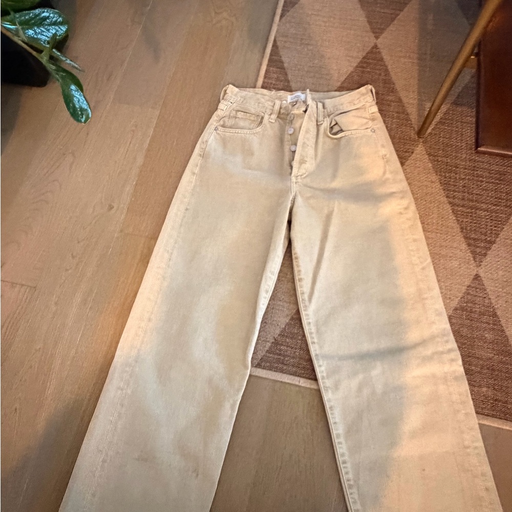 Citizens Of Humanity Cream Straight Leg Jeans